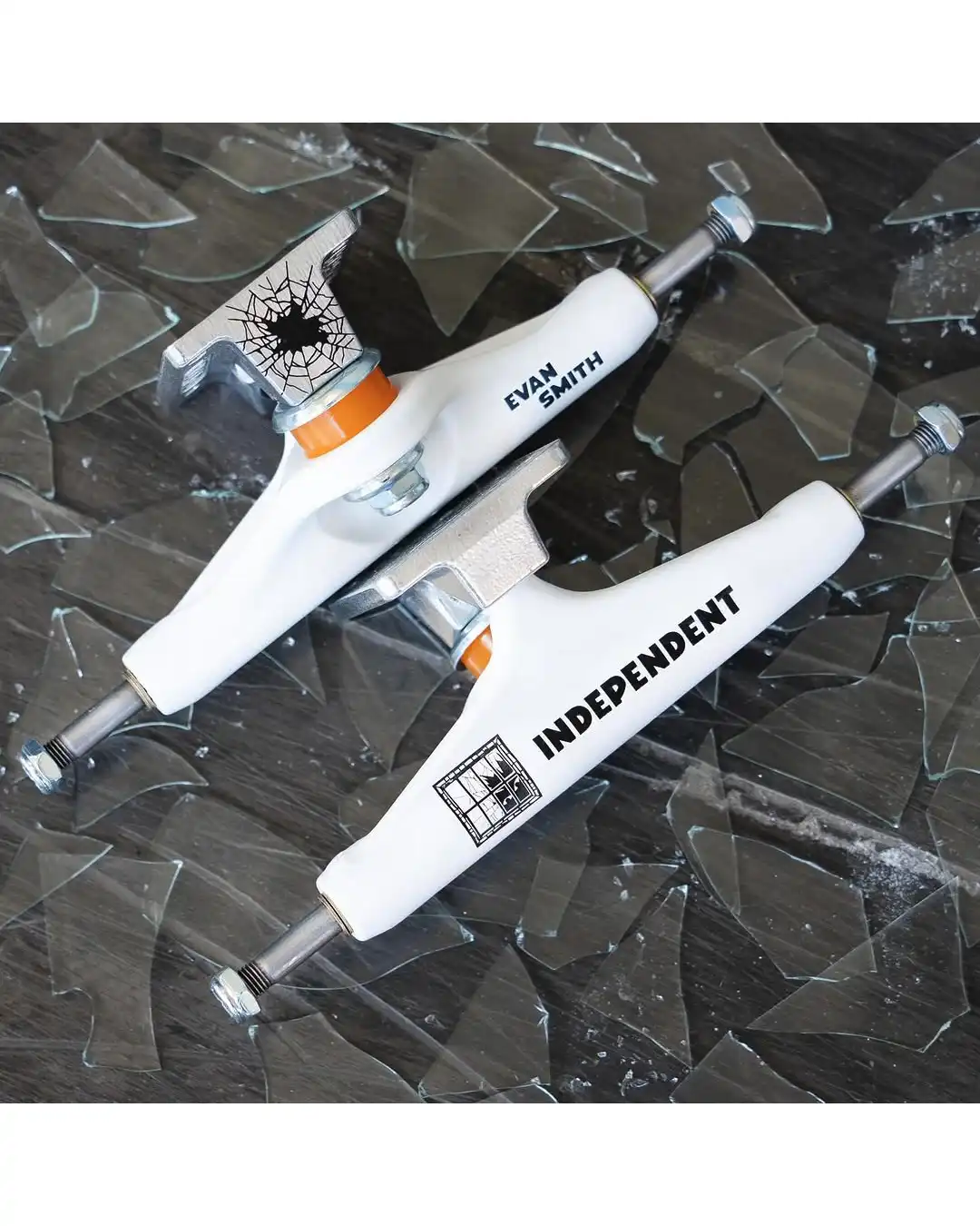 Stage11 Pro Evan Smith Skateboard Trucks - White/Silver - Image 5