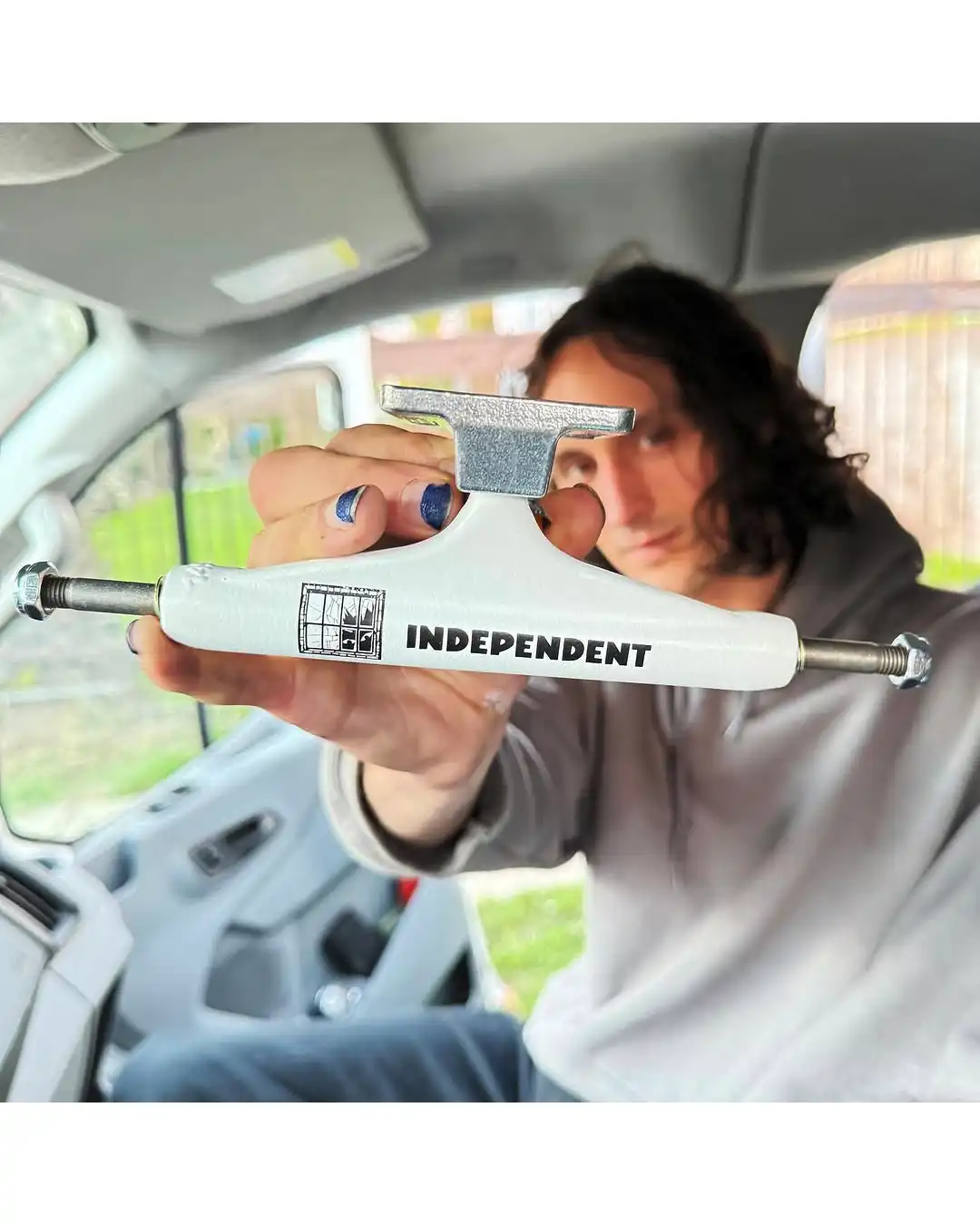 Stage11 Pro Evan Smith Skateboard Trucks - White/Silver - Image 6